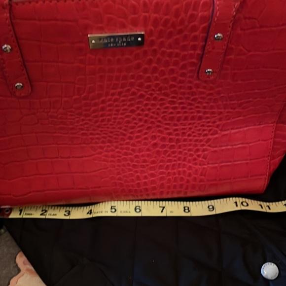 Red Kate Spade Pebbled Leather Satchel Handbag - Picture 14 of 14